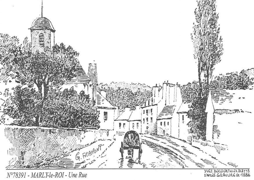 N 78391 - MARLY LE ROI - une rue (d'aprs gravure ancienne)